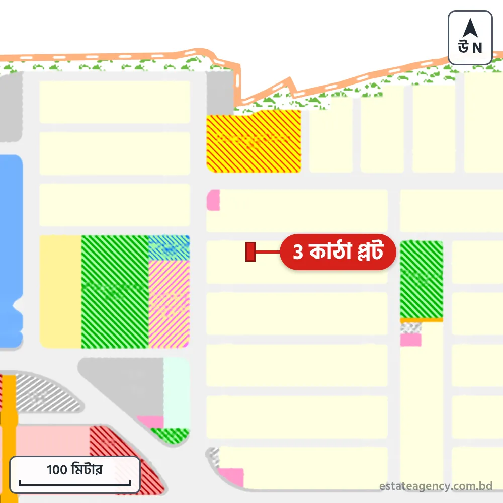 Area map of the plot in Sector 28; the plot is marked in red