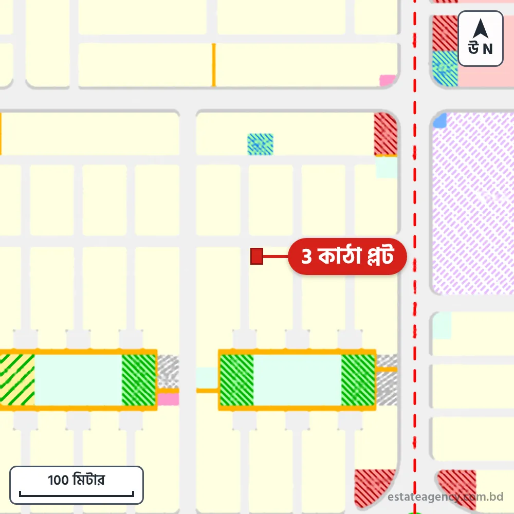 Area map of the plot in Sector 28; the plot is marked in red