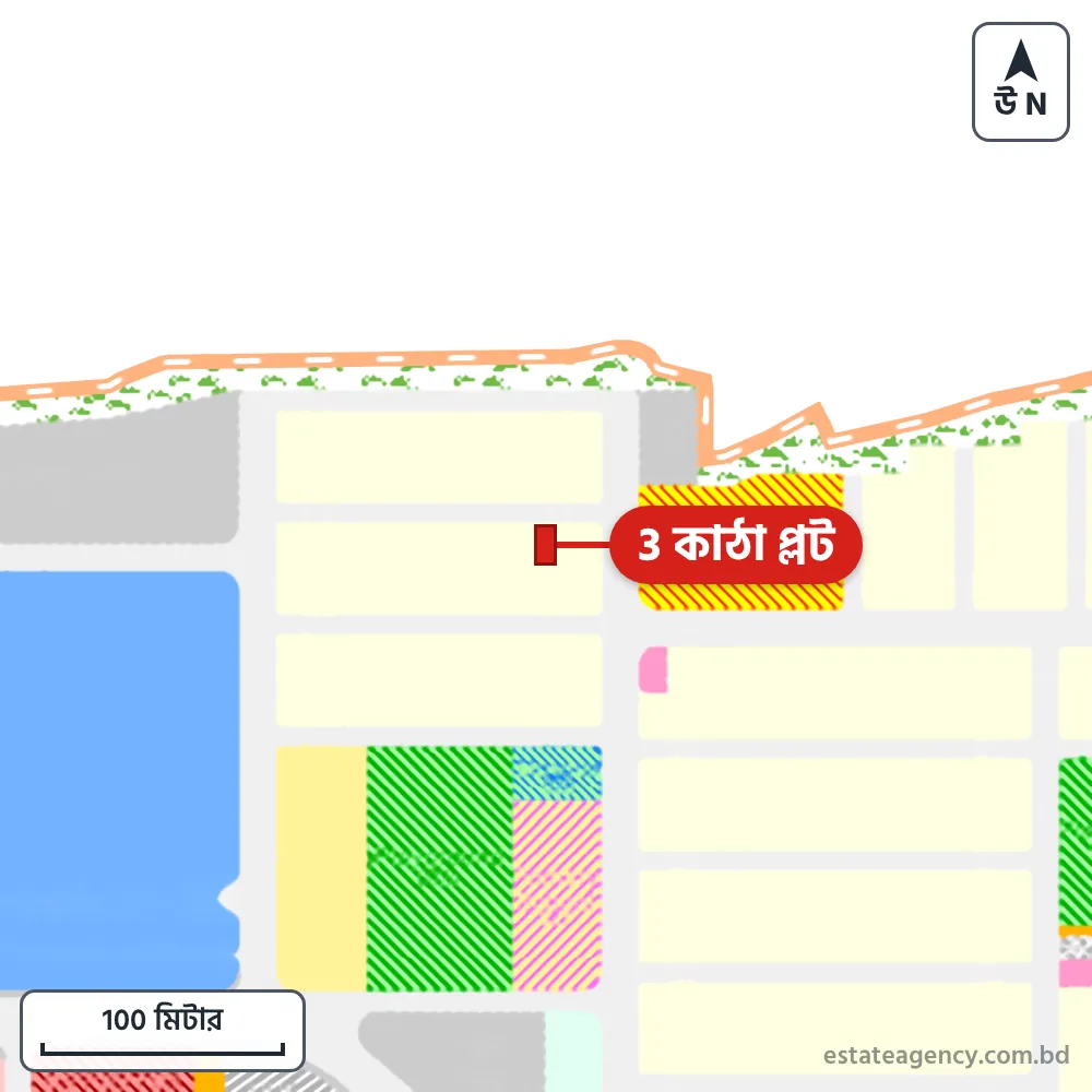 Area map of the plot in Sector 28; the plot is marked in red