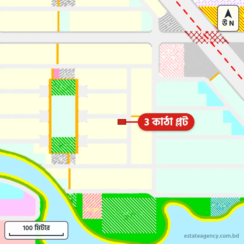 Area map of the plot in Sector 5; the plot is marked in red