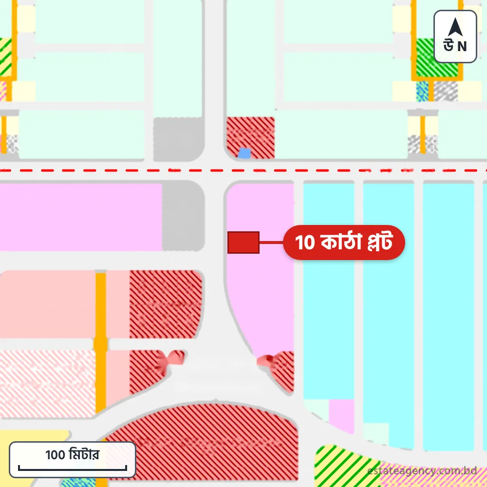 Area map of the plot in Sector 7; the plot is marked in red