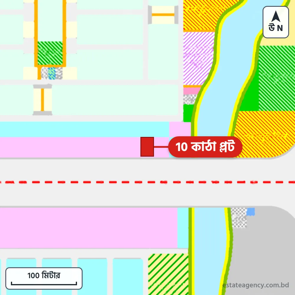 Area map of the plot in Sector 9; the plot is marked in red
