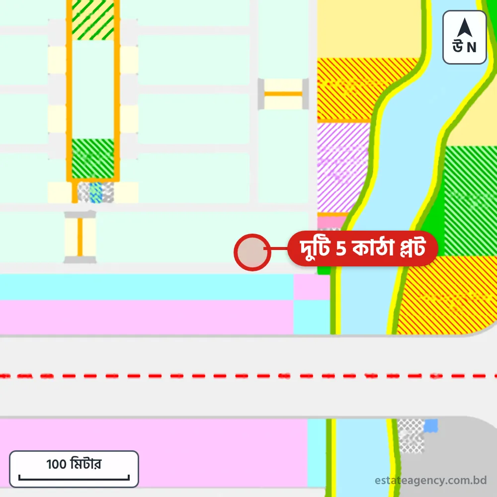 Area map of the plot in Sector 9; the plot is marked in red