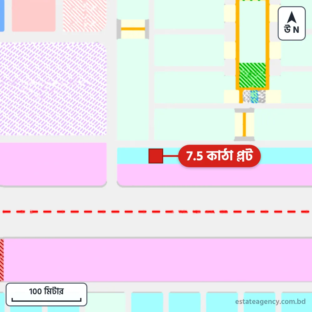 Area map of the plot in Sector 9; the plot is marked in red